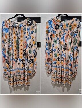 Easel Los Angeles Boho Floral Peasant Tunic Dress Size 1X NWT